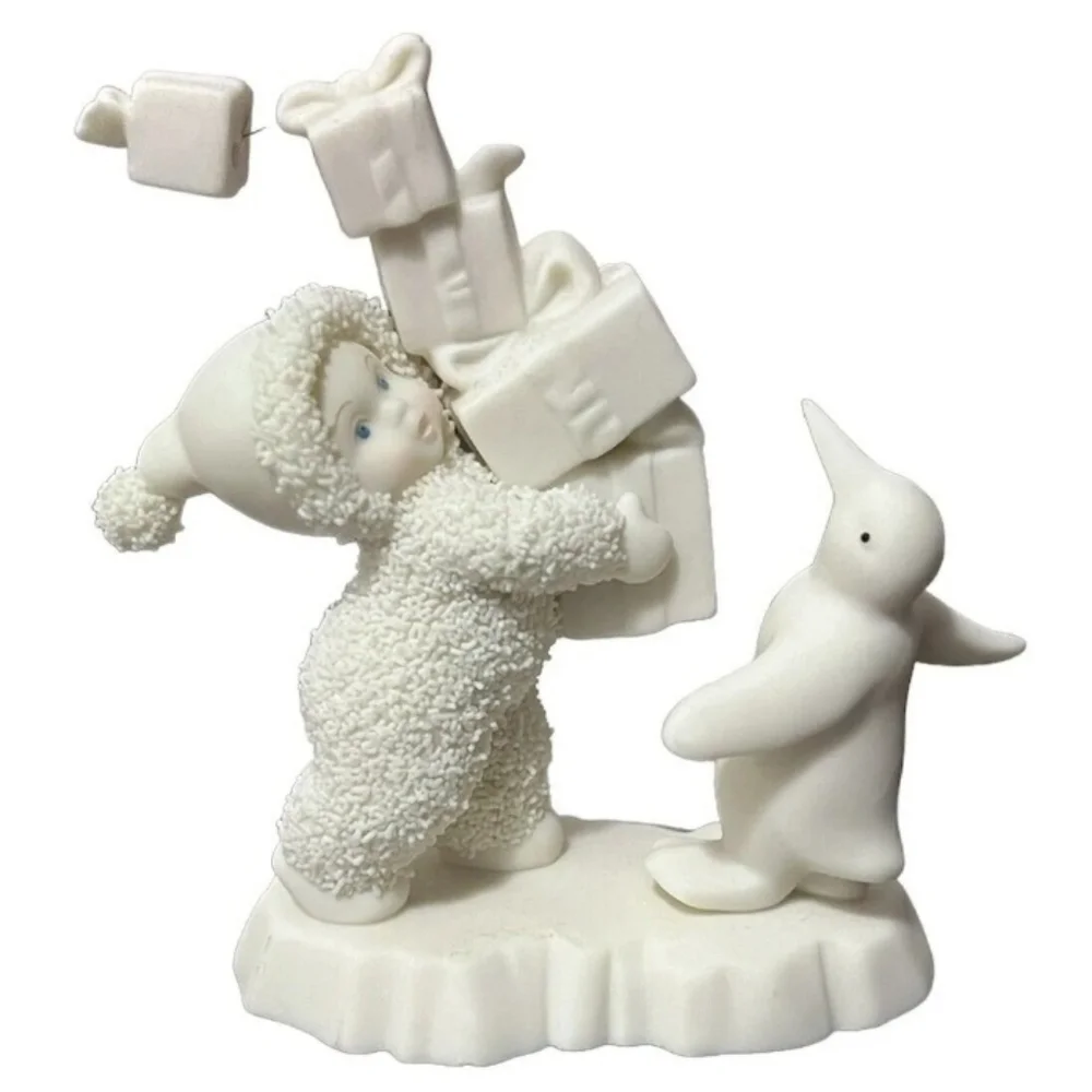 Dept 56 Snowbabies I Have Lots to Give Figurine Vintage 2002 Child with Penguin